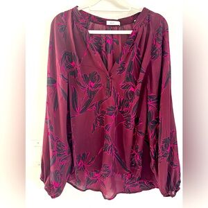 ALC flowers blouse. NWOT. Size 14. 100% silk. Never worn!